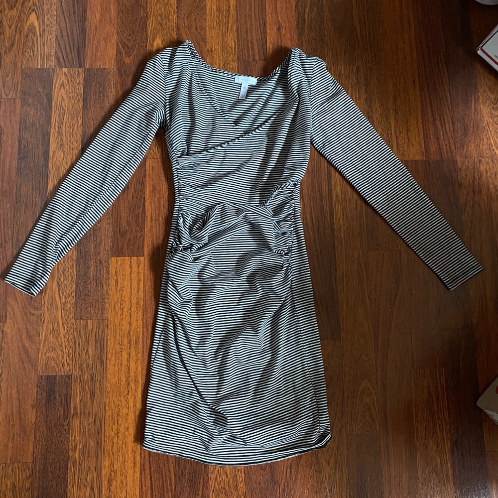 Leith striped body-con mini dress